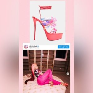 LIMITED EDITION Christian Louboutin Alyah iridescent flower heels